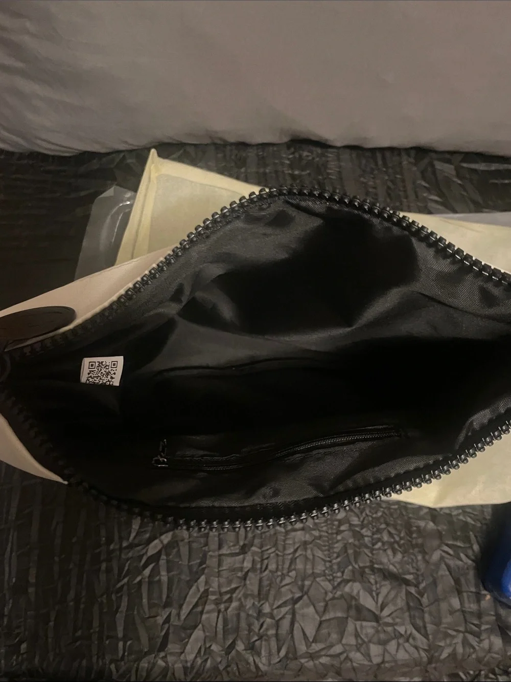 GWP White and Black Logo Zip Pouch